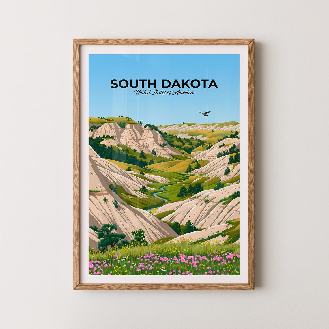 South Dakota Poster South Dakota Travel Poster South Dakota Art Print South Dakota Wall Art Usa Poster Gift For Travelers