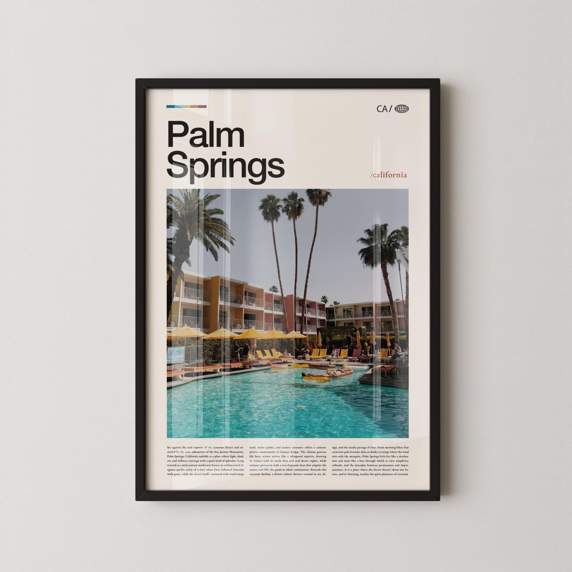 Palm Springs California Poolside Palms Magazine Photo Poster
