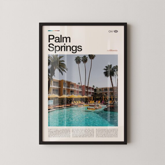 Palm Springs California Poolside Palms Magazine Photo Poster