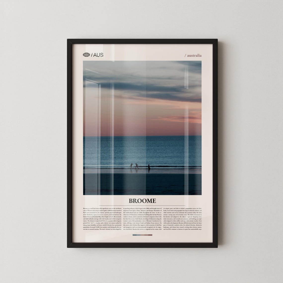 Broome Australia Ocean Sunset Beach Silhouettes Photography Poster