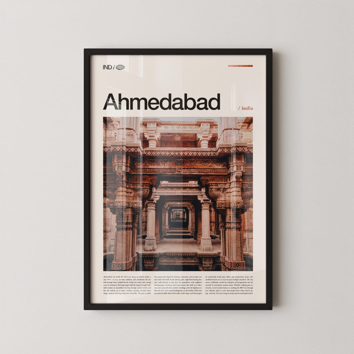 Ahmedabad India Wall Art Historic Cityscape And Cultural Landmark Photography Print Poster Scenic Urban Decor Travel Artwork