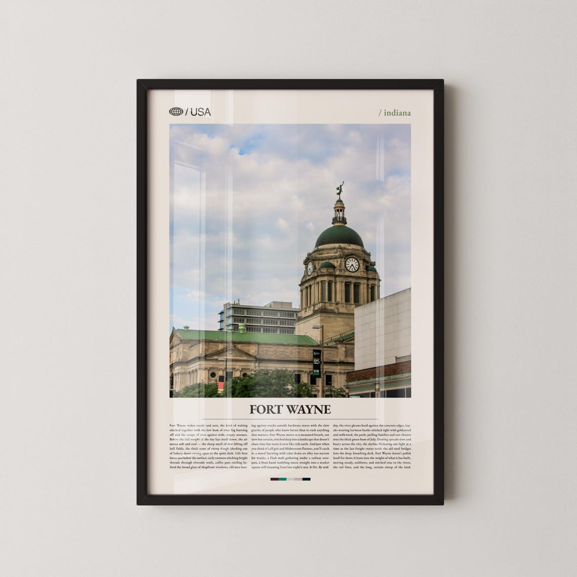 Fort Wayne Indiana Historic Courthouse Photography Travel Poster