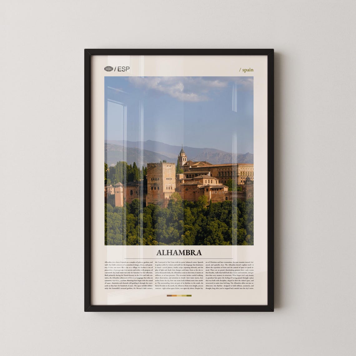 Alhambra Granada Spain Moorish Palace Fortress Skyline Poster