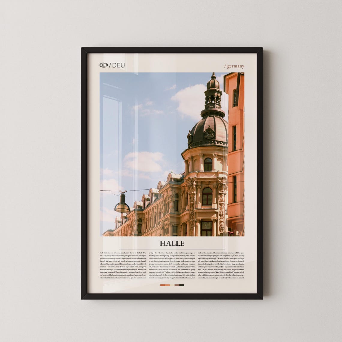 Halle Germany Historic Dome Architecture Photography Travel Poster