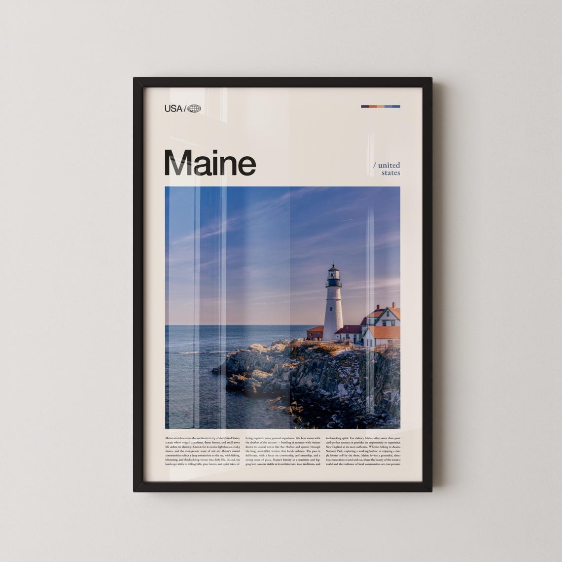 Maine Portland Head Light Lighthouse Rocky Coast Travel Poster