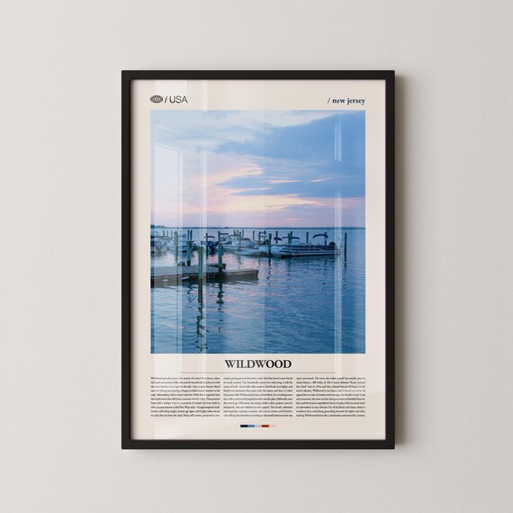 Wildwood New Jersey Marina Sunset Golden Hour Travel Photo Poster