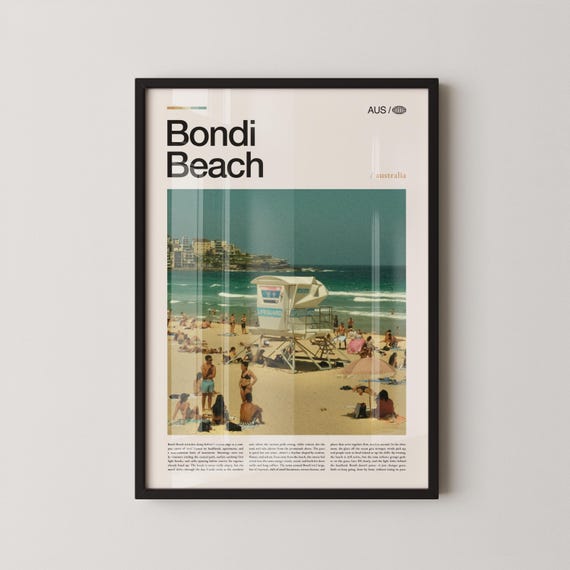 Bondi Beach Print Wall Art Poster Photography Australian Surf Coastal Decor