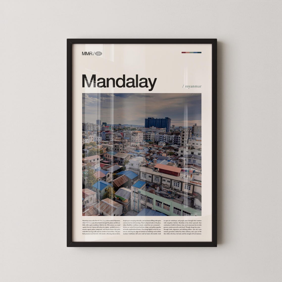 Mandalay Myanmar City Rooftops Panoramic Urban Landscape Poster