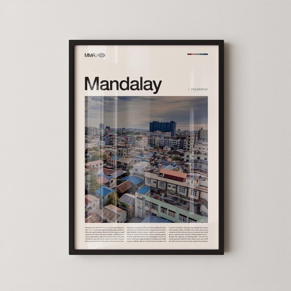 Mandalay Myanmar City Rooftops Panoramic Urban Landscape Poster