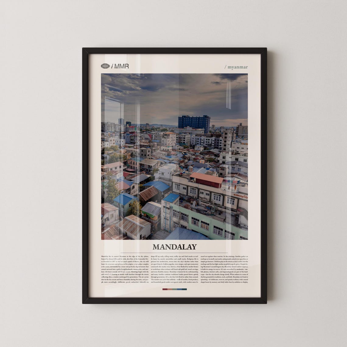Mandalay Myanmar Historic Cityscape Rooftop Photography Poster
