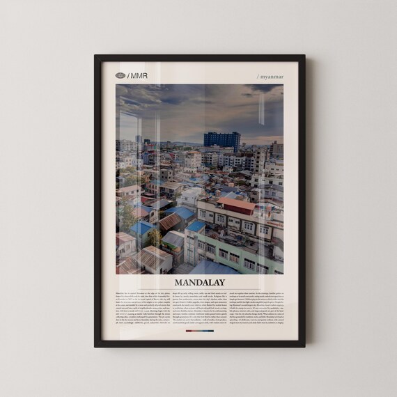 Mandalay Myanmar Historic Cityscape Rooftop Photography Poster