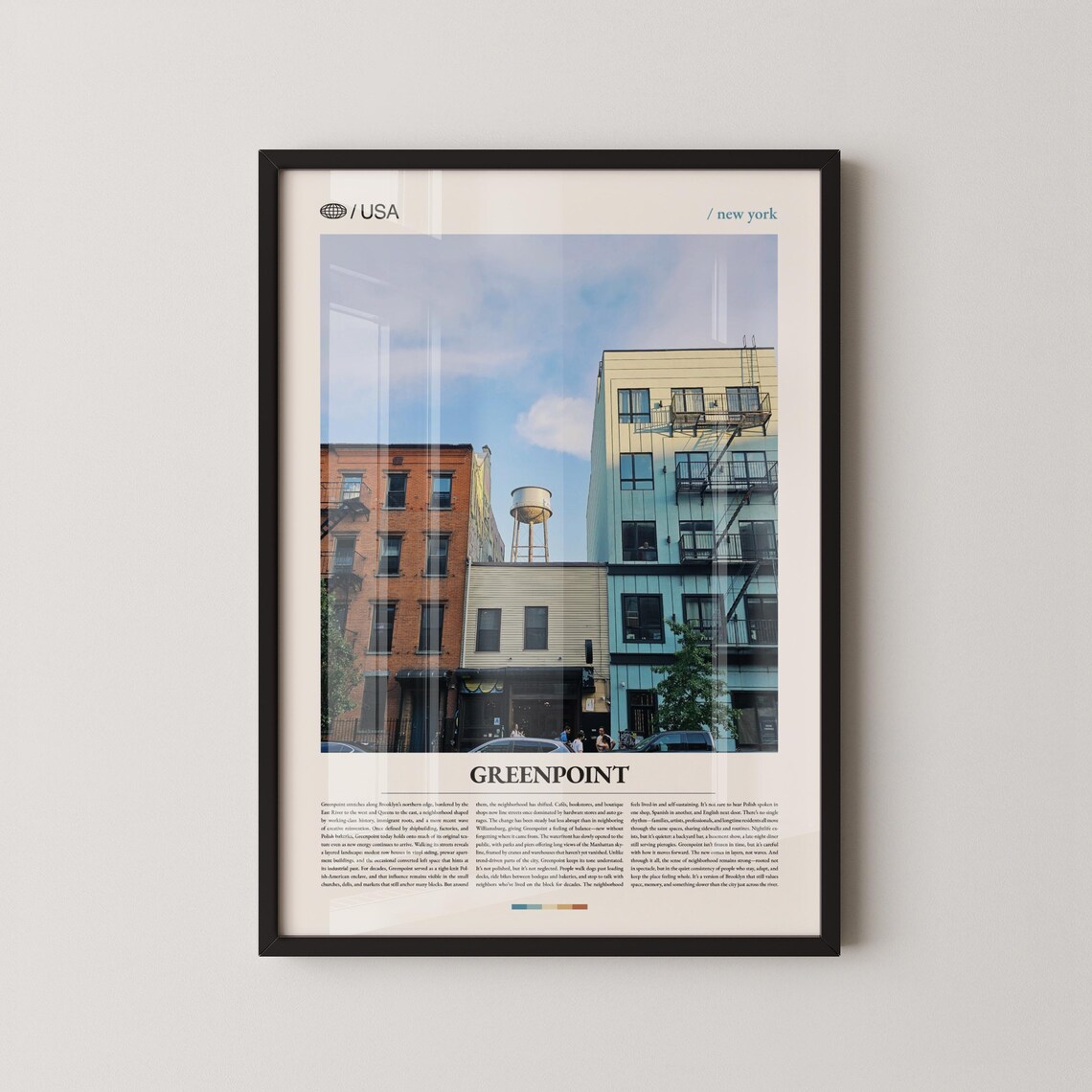 Greenpoint Brooklyn Water Tower Street Scene Photo Travel Poster