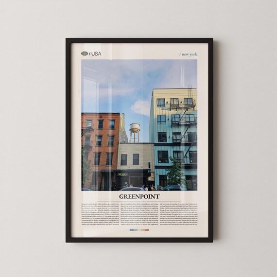 Greenpoint Brooklyn Water Tower Street Scene Photo Travel Poster