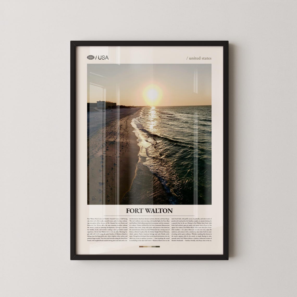 Fort Walton Beach Sunset Pier Silhouette Photo Travel Poster