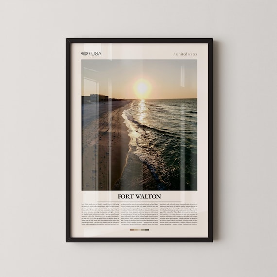 Fort Walton Beach Sunset Pier Silhouette Photo Travel Poster