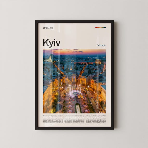Kyiv Ukraine Historic Cityscape Travel Poster