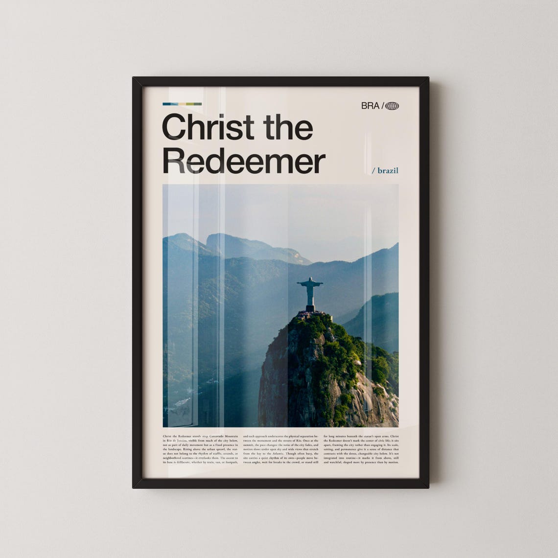 Christ the Redeemer Rio de Janeiro Brazil Famous Landmark Poster