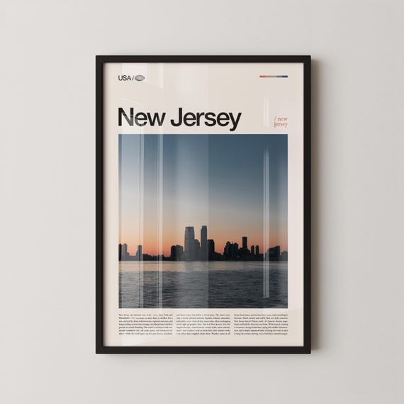 New Jersey Print Wall Art Garden State Poster Coastal And Countryside Photo East Coast Landscape Decor