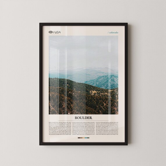 Boulder Colorado Mountain Valley Aerial View Forest Peaks Poster