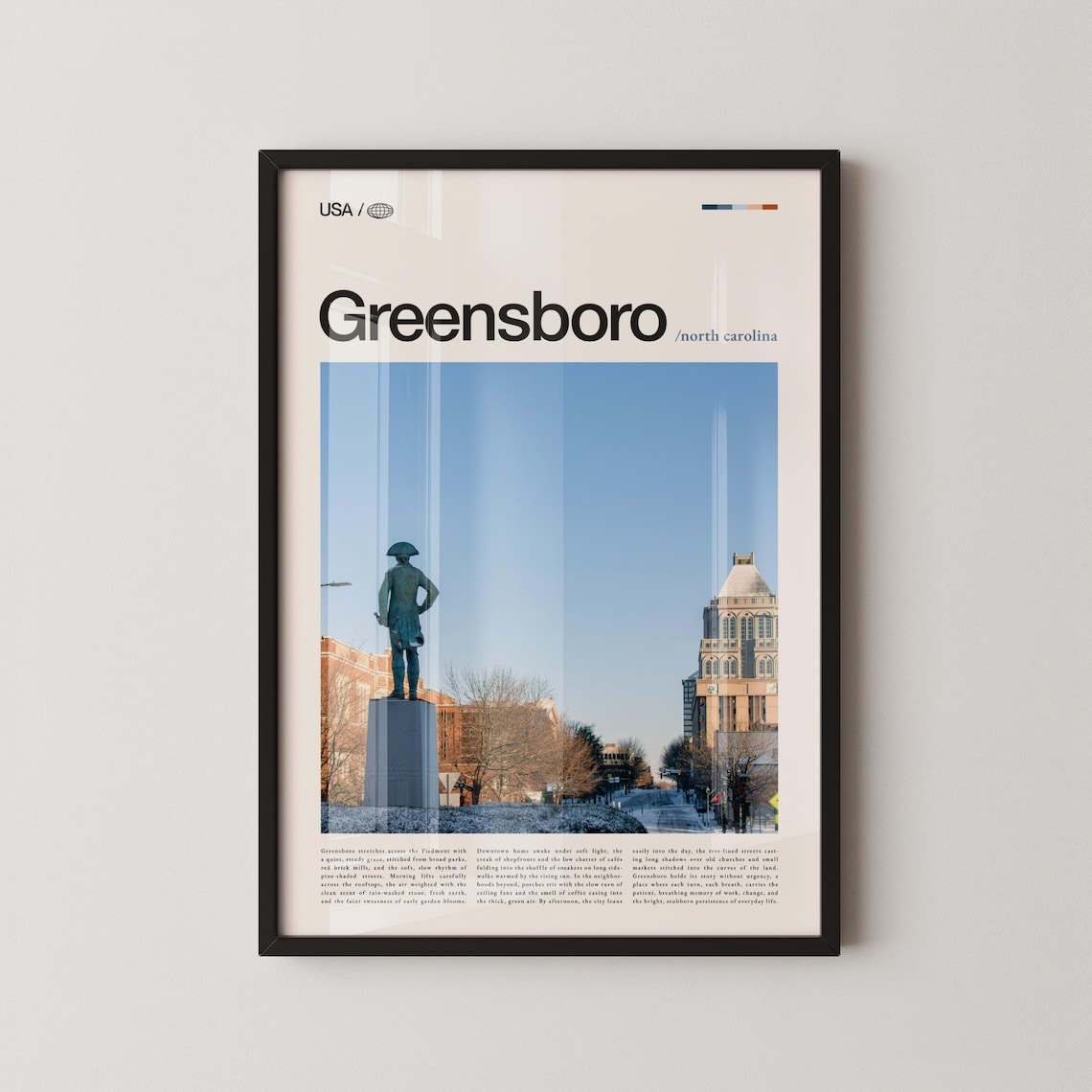 Greensboro North Carolina Historic Tower Skyline Photo Poster