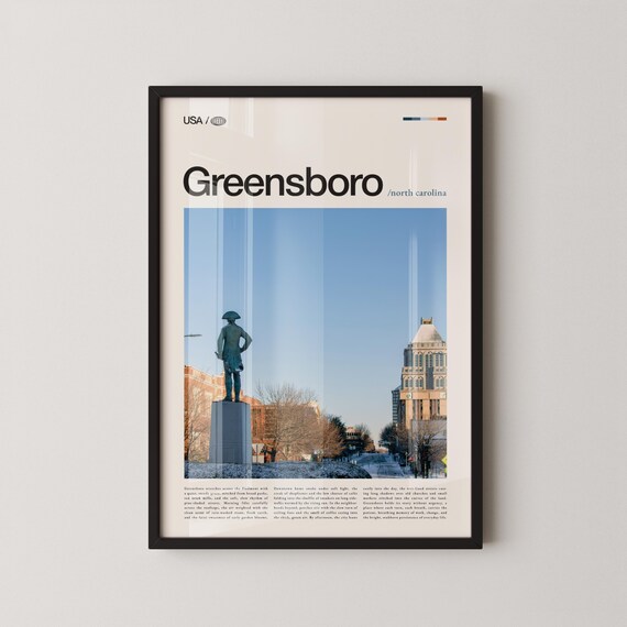 Greensboro North Carolina Historic Tower Skyline Photo Poster