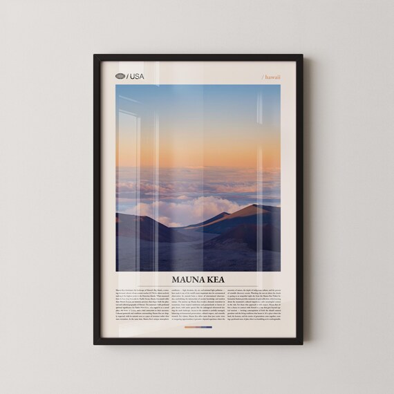 Mauna Kea Hawaii Volcanic Summit at Sunset Above Clouds Poster