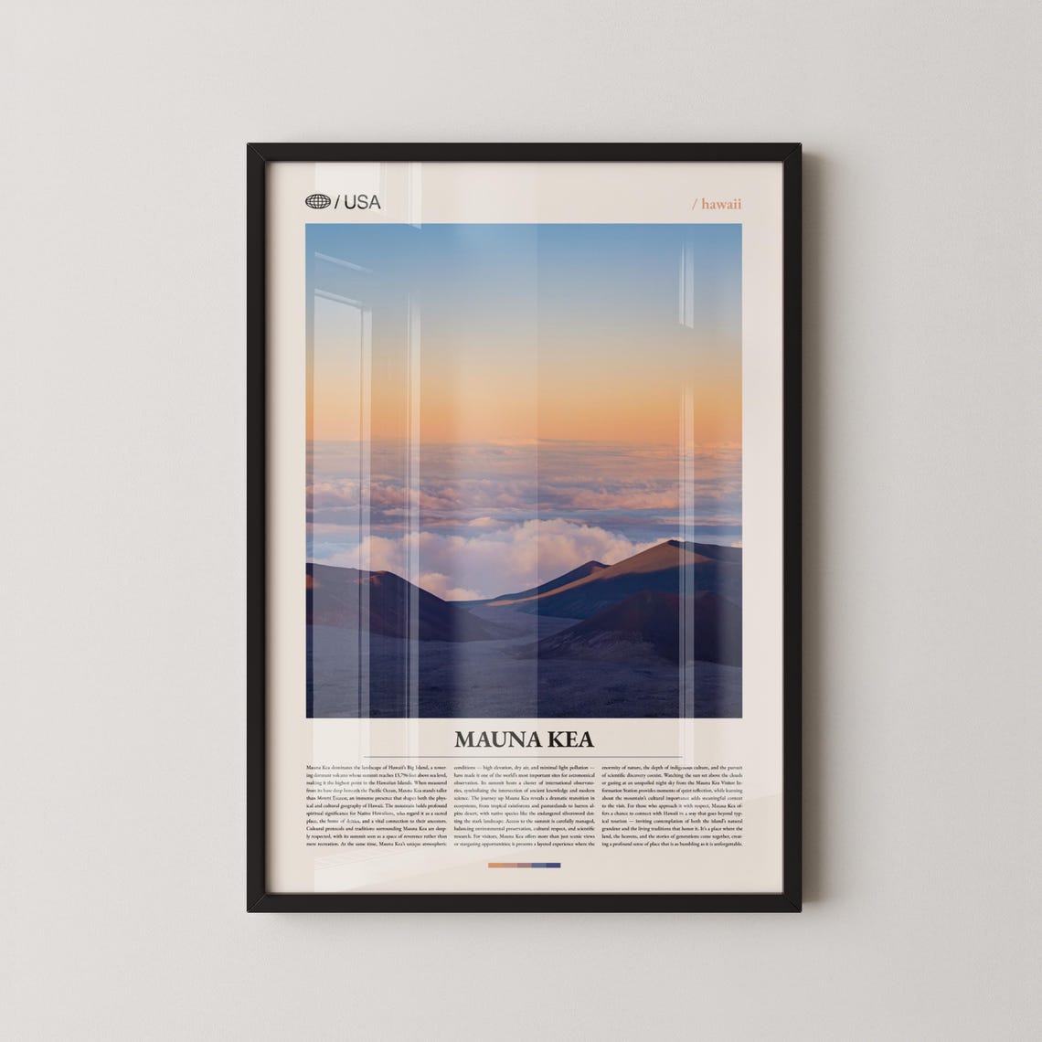 Mauna Kea Hawaii Volcanic Summit at Sunset Above Clouds Poster