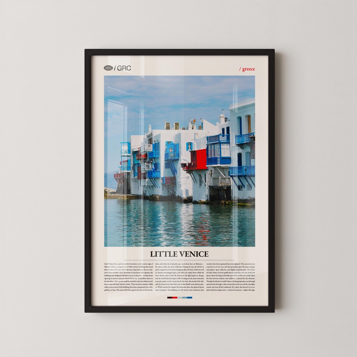 Mykonos Little Venice Greece Waterfront Houses Travel Poster