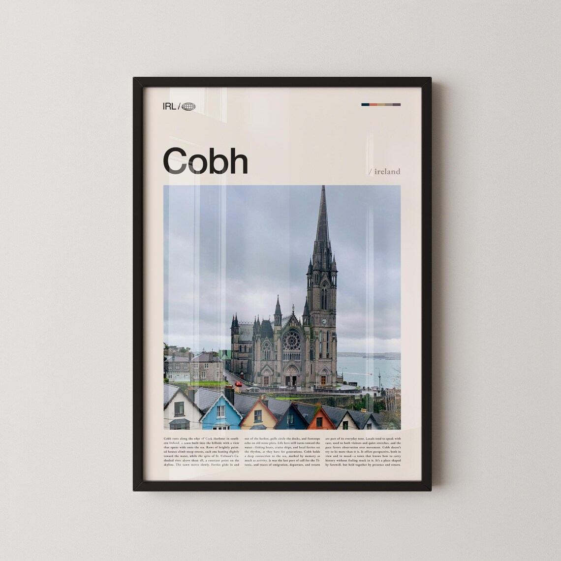 Cobh Ireland Saint Colman Cathedral Seaside Church Travel Poster