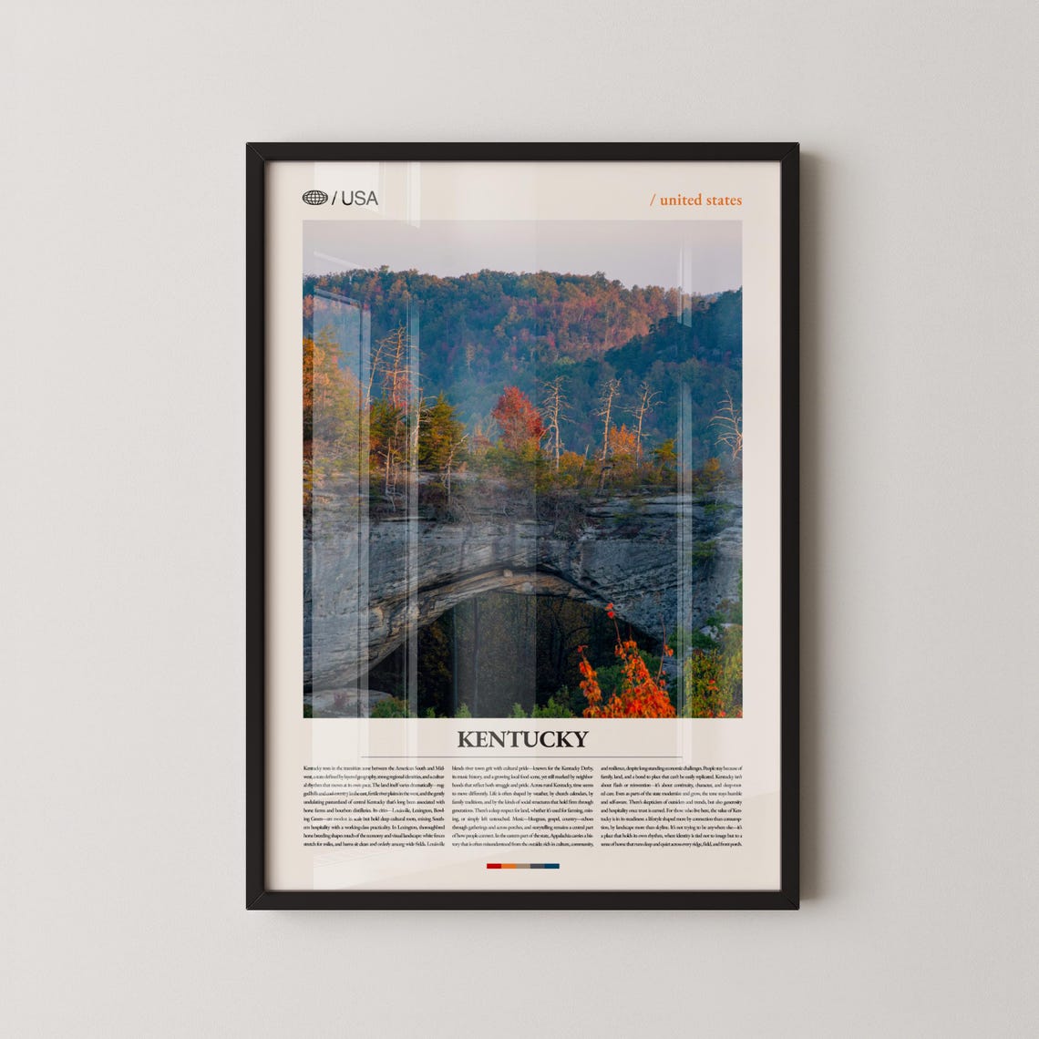 Kentucky Natural Bridge Autumn Forest Landscape Scenic Travel Poster