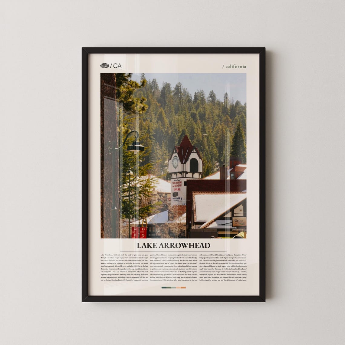 Lake Arrowhead Village Clock Tower Photo California Travel Poster