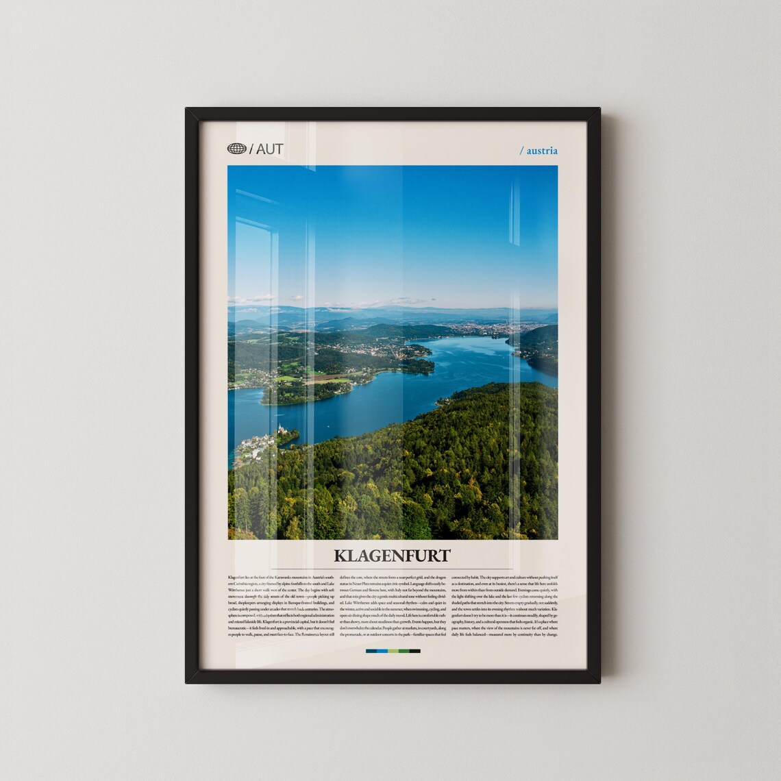 Klagenfurt Austria Aerial Lake Mountains Summer Photo Poster