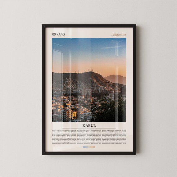 Kabul Sunset Cityscape Afghanistan Editorial Photography Poster