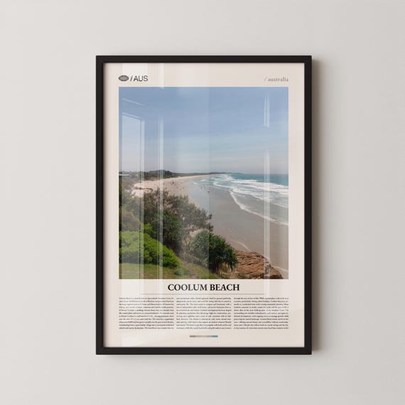 Coolum Beach Print Wall Art Poster Photography Australian Surf Coastal Decor