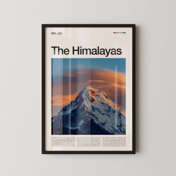 The Himalayas Wall Art Majestic Mountain Landscape Print Poster Scenic High Altitude Photography Nature Decor
