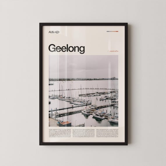 Geelong Print Wall Art Poster Photography Australian Coastal City Bayfront Decor