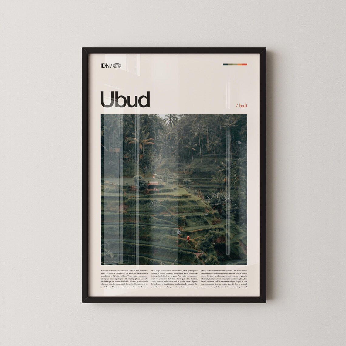 Ubud Bali Indonesia Jungle Rice Terrace Panorama Travel Poster