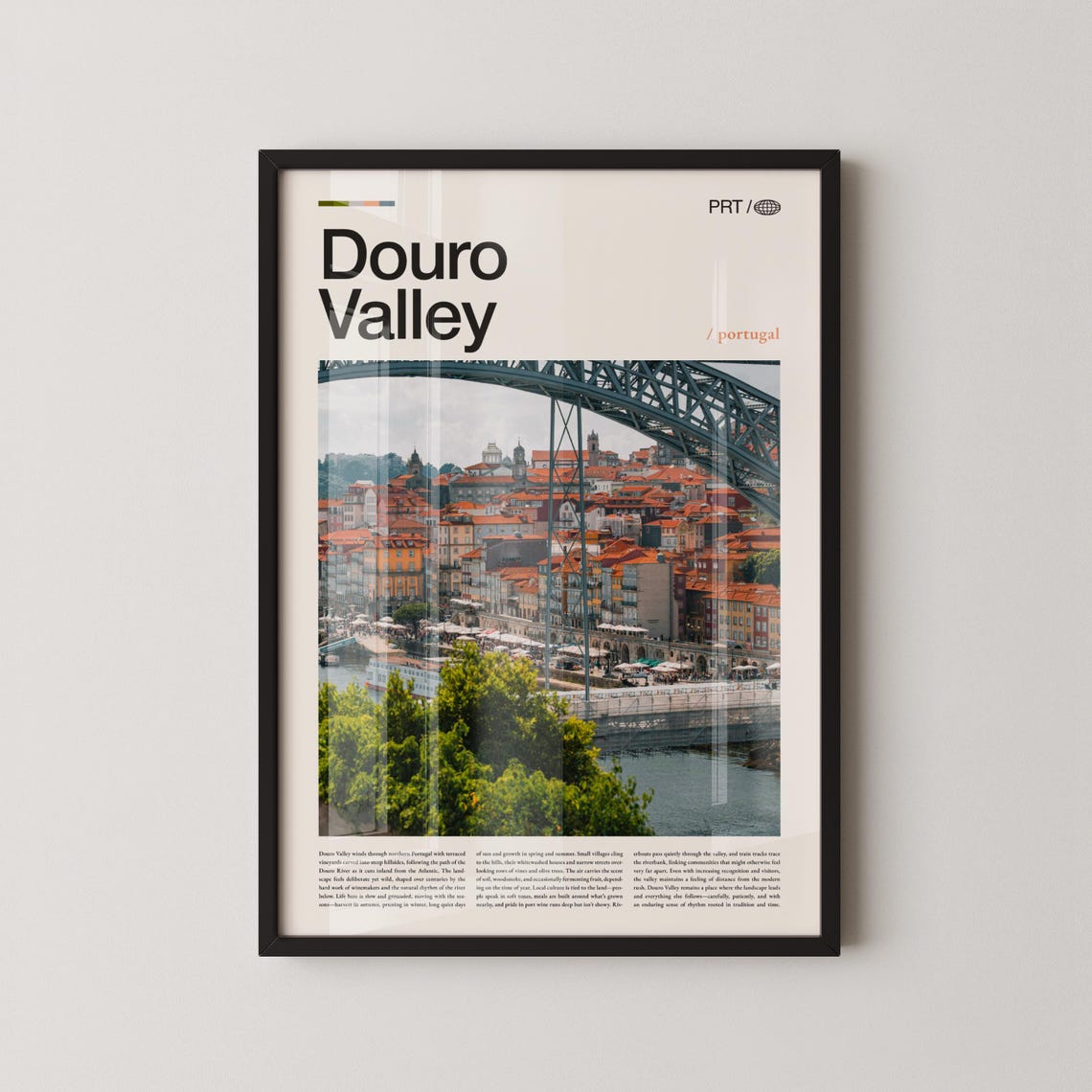 Douro Valley Portugal Dom Luis Iron Bridge Riverside View Poster