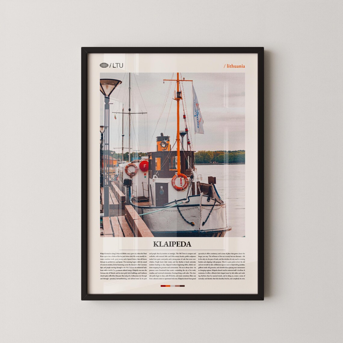 Klaipeda Lithuania Harbor Tugboat Baltic Port City Travel Poster