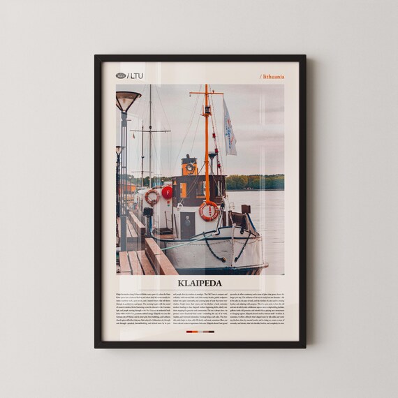 Klaipeda Lithuania Harbor Tugboat Baltic Port City Travel Poster