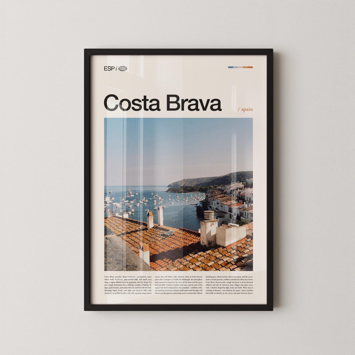Costa Brava Spain Coastal Harbor With Sailboats and Tile Roofs Poster