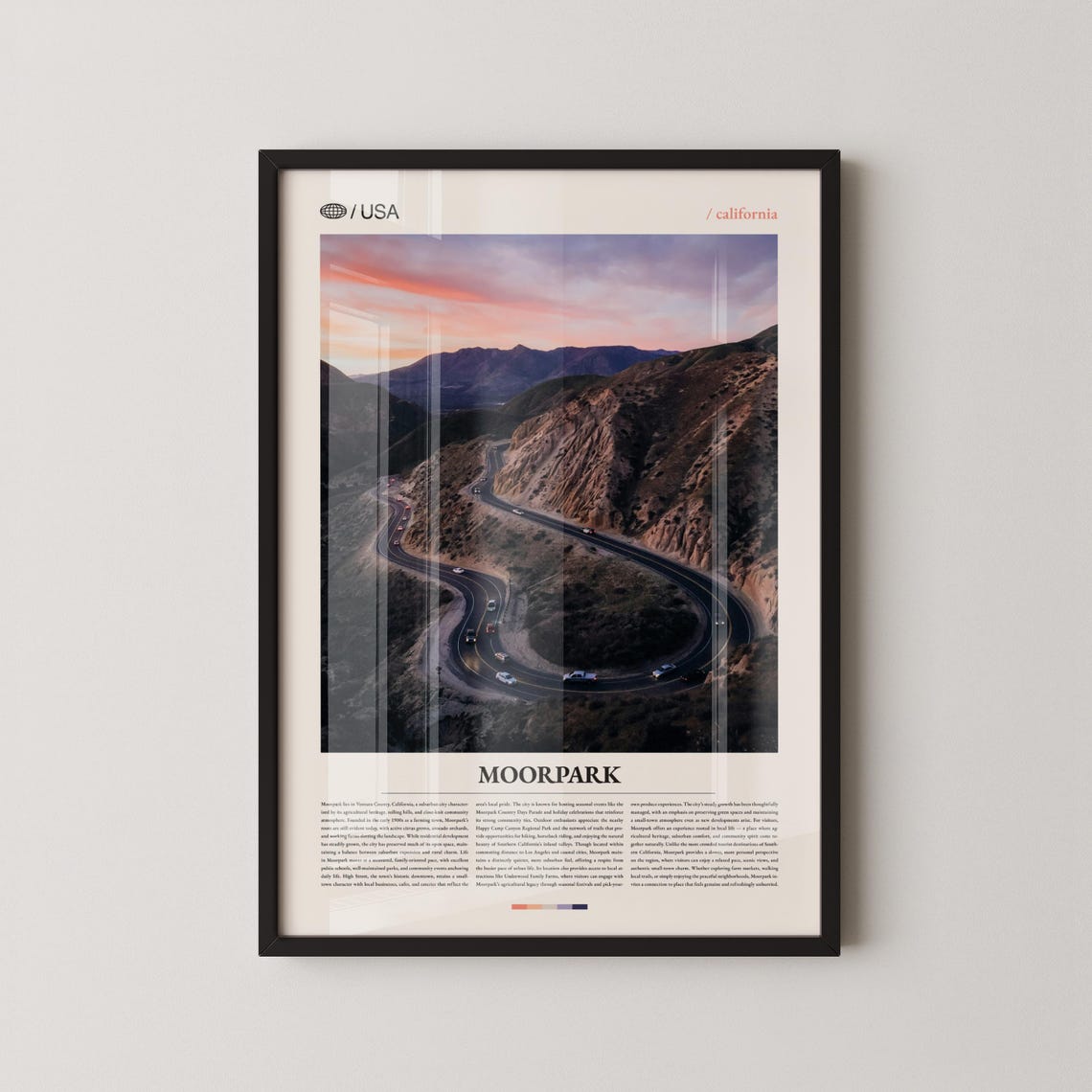 Moorpark California Winding Canyon Road Golden Sunset Photo Poster