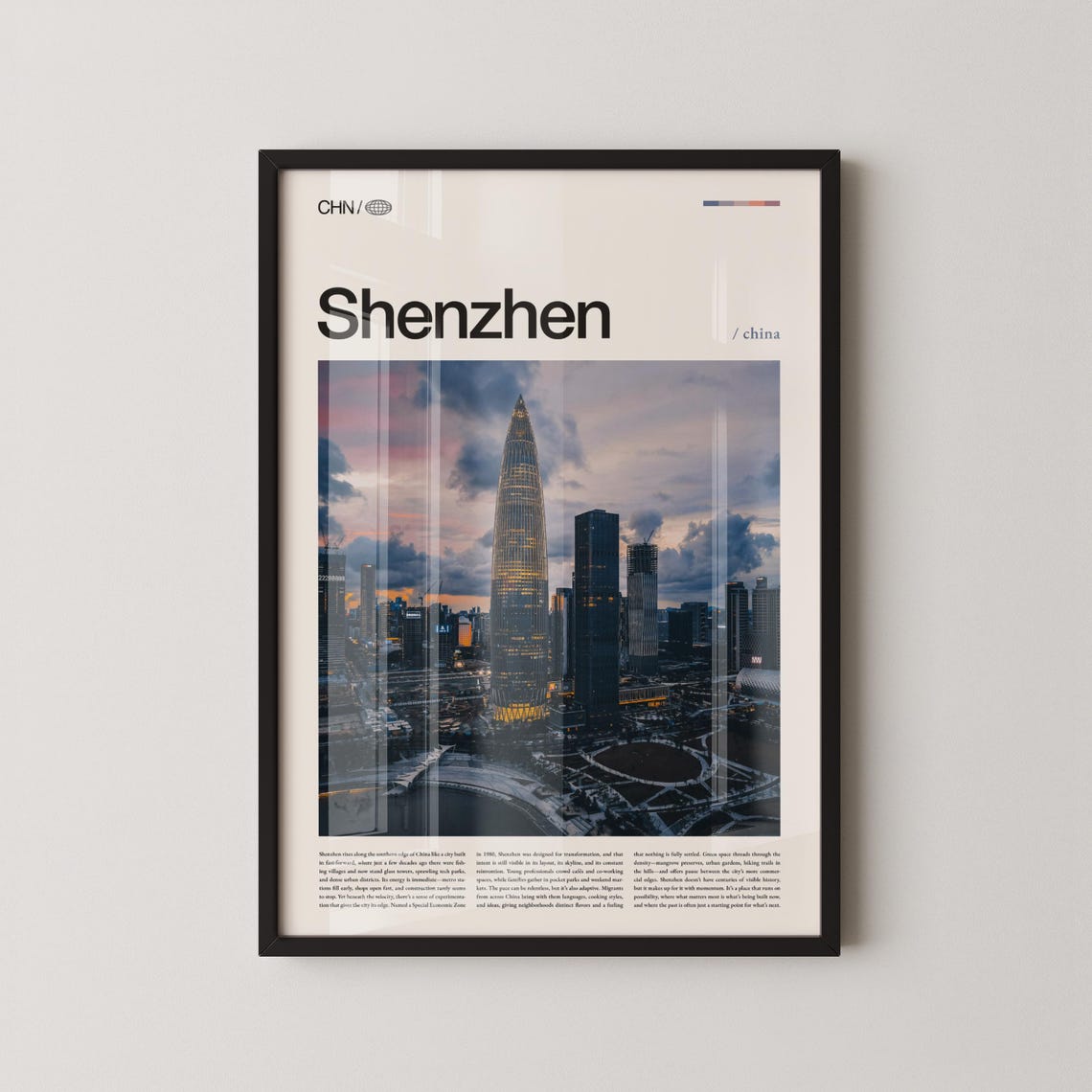 Shenzhen Skyscraper Night City Lights China Futuristic Photo Poster