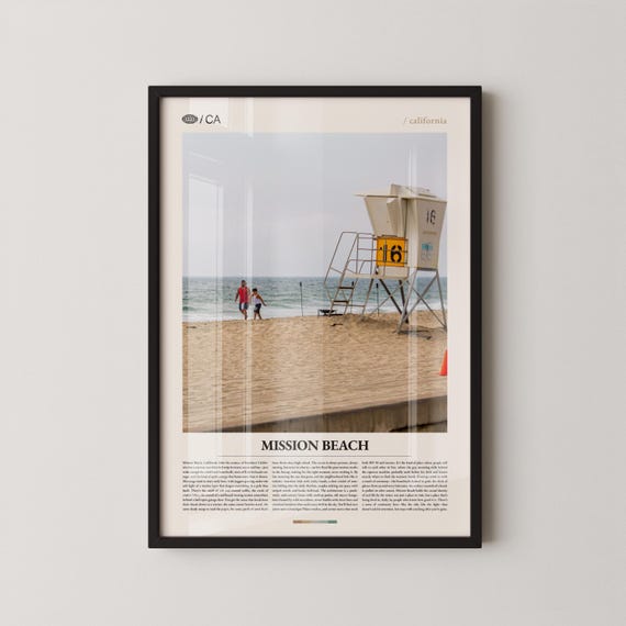 Mission Beach Print Black And White Queensland Wall Art Poster Photo Australia