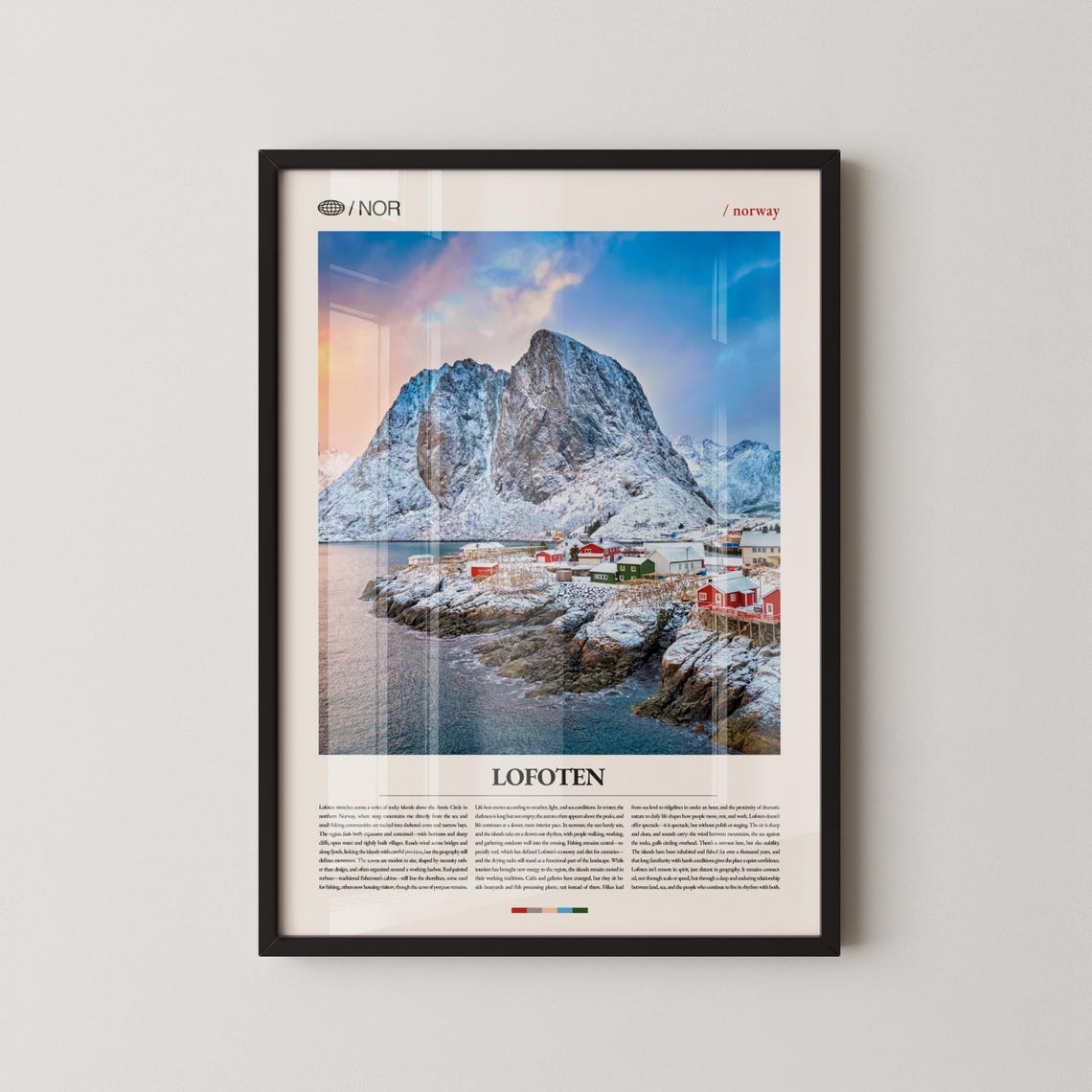 Lofoten Norway Arctic Winter Landscape Snowy Mountains Travel Poster