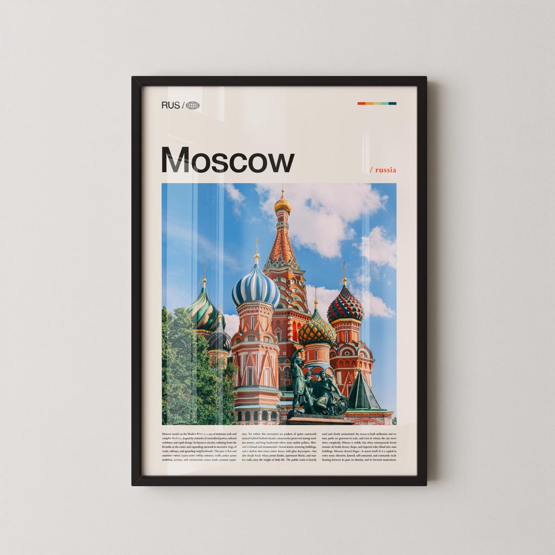 Moscow St Basils Cathedral Under Blue Sky Travel Editorial Poster