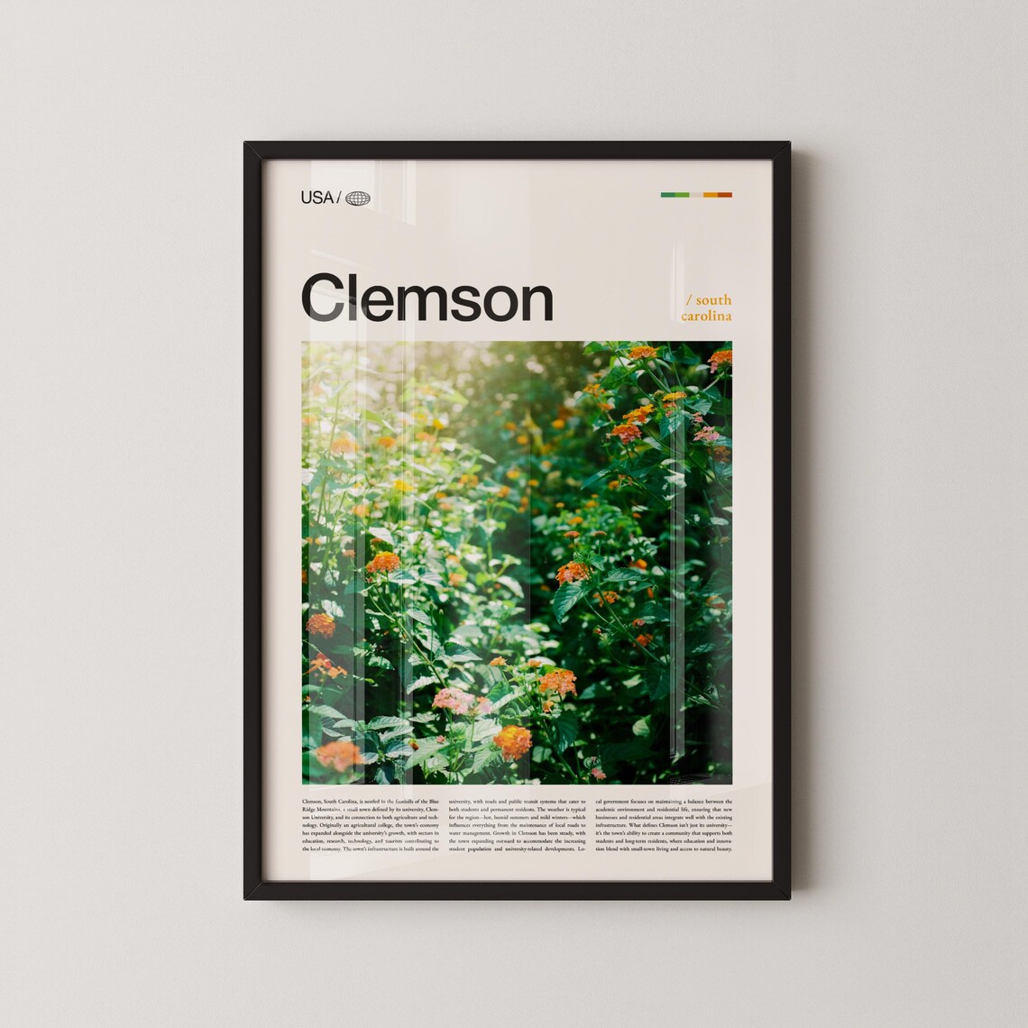 Clemson South Carolina Colorful Wildflower Garden Photography Poster