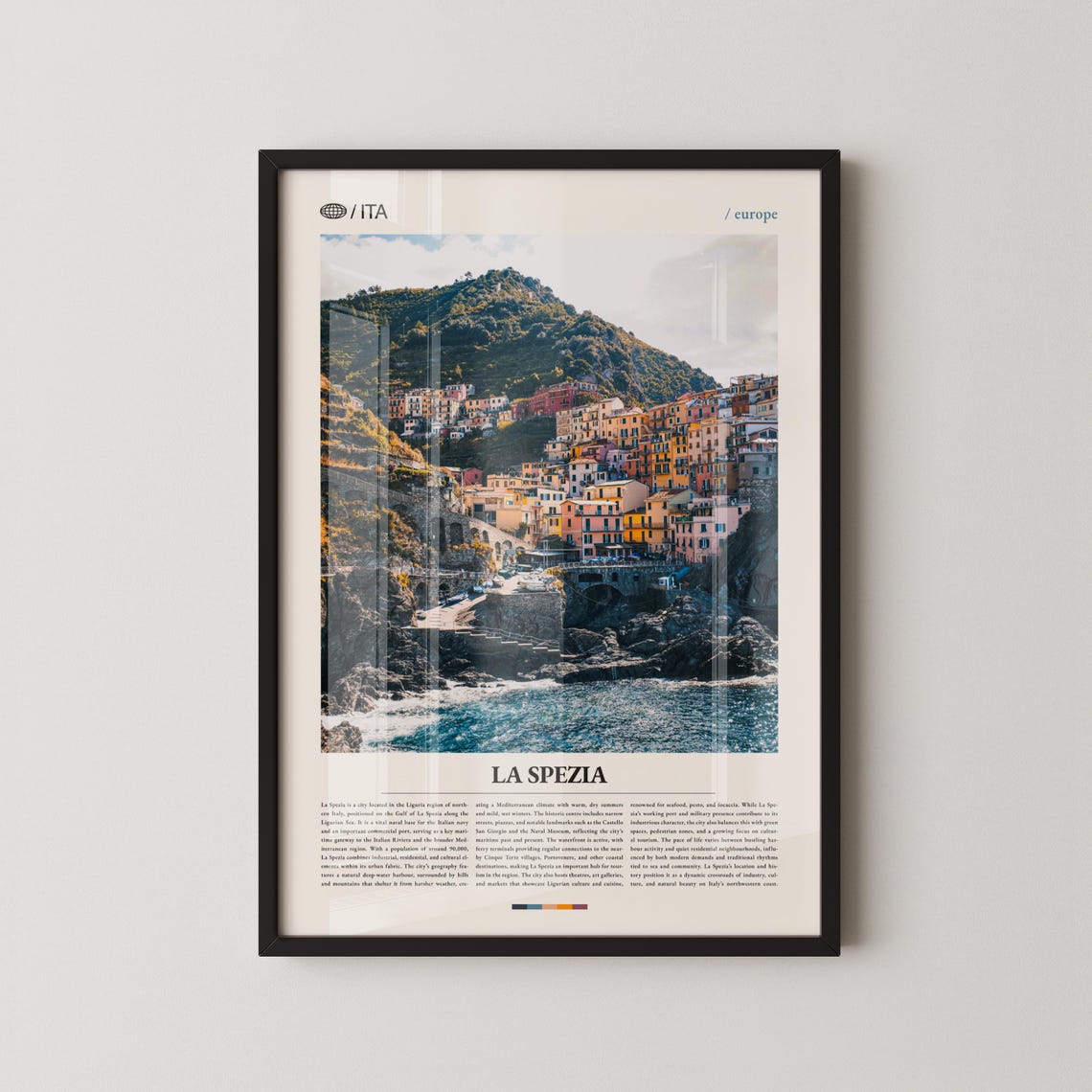 La Spezia Italy Ligurian Coastal Village Editorial Travel Poster
