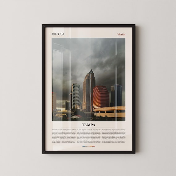 Tampa Florida Downtown Towers Under Storm Clouds Photo Poster