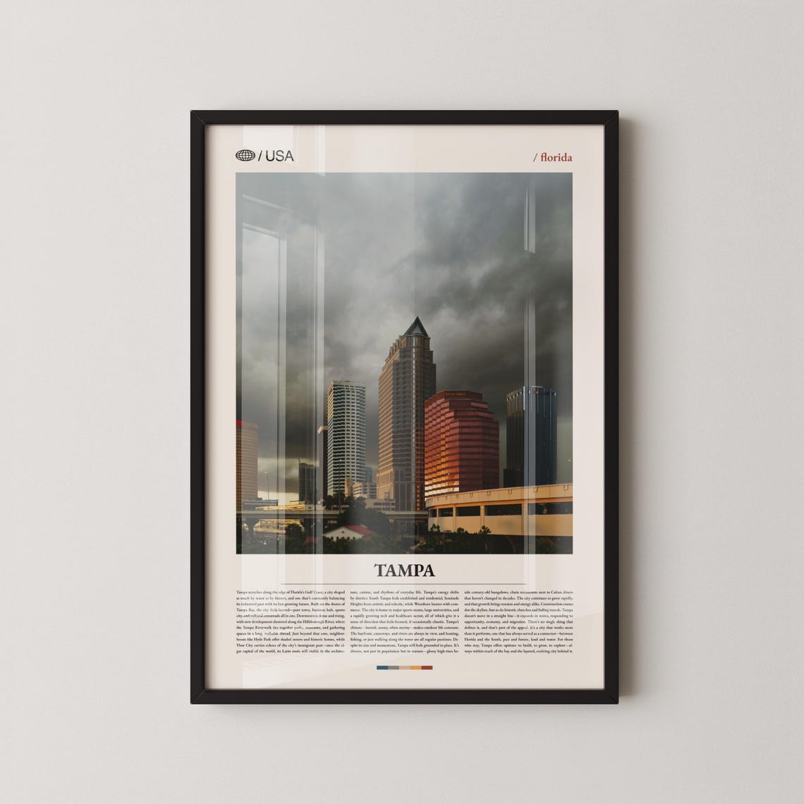 Tampa Florida Downtown Towers Under Storm Clouds Photo Poster